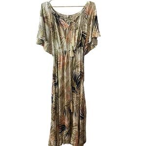 Label of Love Palm Print‎ Maxi Dress Size Small
